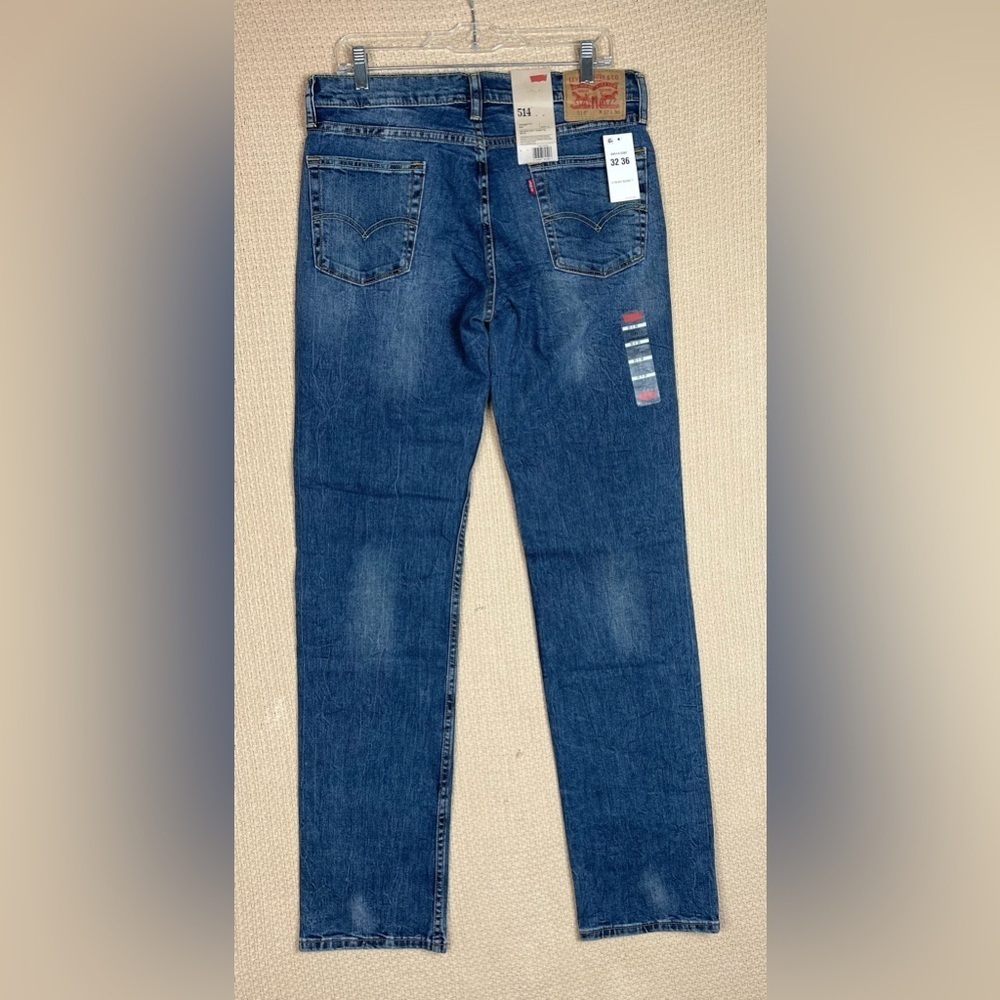 Levi's Blue Denim Jeans 514 Straight Fit Mens 32W 36L
